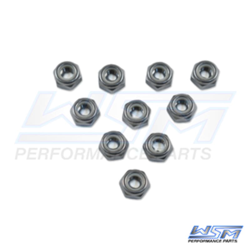 Ecrou hexagonal frein nylstop 6mm Stainless - Pack Of 10